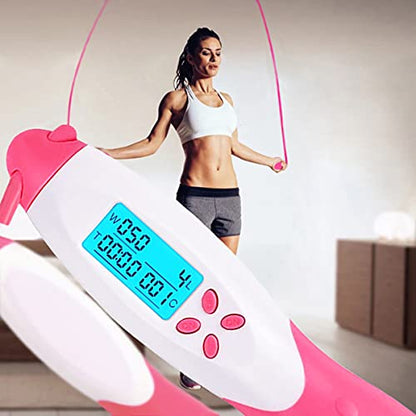 Jump Rope, Weighted Jumping Rope with Counter for Fitness Exercise, Adjustable Digital Cordless Speed Skipping Rope Workout Training for Adults,Women, Men,Kids