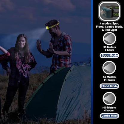 Bright Star B.O.B "Big Ol' Beam" 300 Lumen LED Headlamp Dark Teal, Auxiliary Red LED, 4 Modes, Hands-Free Lighting, Waterproof, Batteries Included, Perfect for Outdoor, Industrial, Emergency - color: Dark Teal