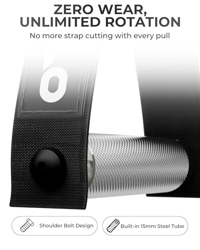 Mikolo Aluminum Alloy Cable Machine Handles, Exercise Handles D Handle Cable Attachments for Gym, Durable Cable Machine Attachment for Cable Crossover Training (with Bearing and 15mm Steel Tubing)