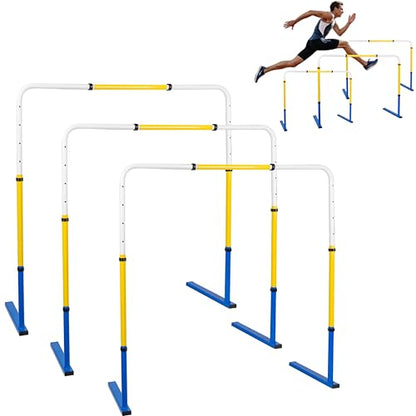 3 Pack Adjustable Height Metal Hurdles Track and Field,Detachable