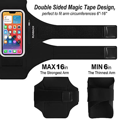 Armband for Samsung Galaxy S25/S24/S23/S22/S21/S20/S10/S9/S8,Galaxy A01/A8/A10e/A20e/A41/M01/Xcover 5,Water Resistant Sport Armband with Zipper Slot for Galaxy Buds (Black) - color: Black