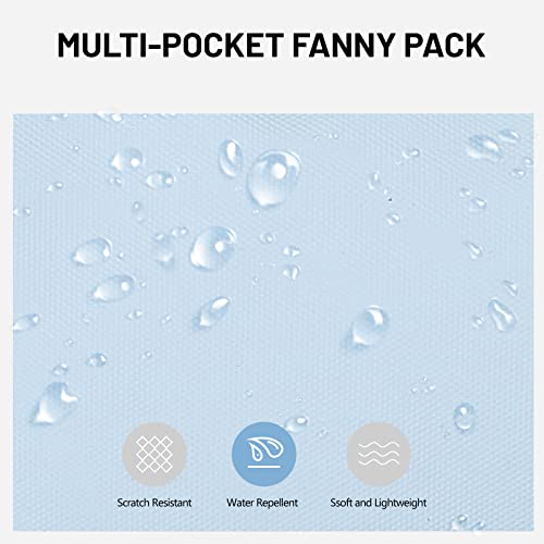 Large Crossbody Fanny Pack for Women Men,Waterproof Waist Bag Pack - color: Light Blue, size: Large