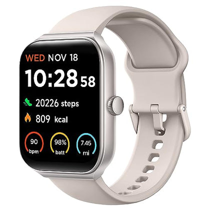 1.95" Smart Watch for Women with ALEXA, Fitness Watch for Android iOS Phone - color: Beige