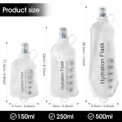 GUYI GYGYL Soft Flask Collapsible Water Bottle for Sports, 500ml White 2pcs - color: 2Pcs 500ml White