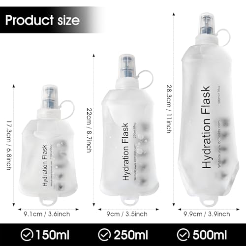 GUYI GYGYL Soft Flask Collapsible Water Bottle for Sports, 250ml White 2pcs - color: 2Pcs 250ml White