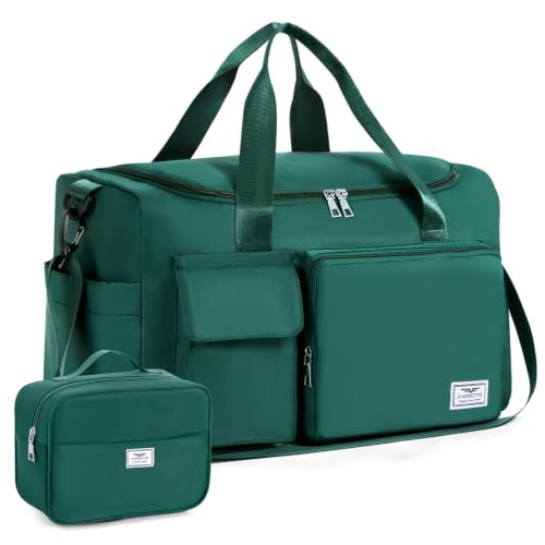 FIORETTO Women's Gym Duffle Bag with Shoes Compartment, 30L Capacity, Ideal for Travel, Gym, Sports, Duffel, Weekender - color: Turquoise, style: Gym Bag With Toiletry Bag