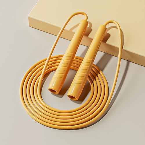 Jump Ropes Kids, Adjustable Children Jump Rope with ABS Handles and PVC Rope for Child Student Toddler - color: Yellow