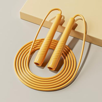Jump Ropes Kids, Adjustable Children Jump Rope with ABS Handles and PVC Rope for Child Student Toddler - color: Yellow