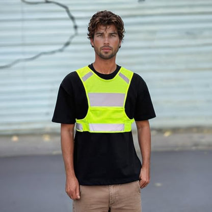 Reflective Vest Safety Running Gear - High Visibility Vest with Pocket for Running, Biking, Walking, Women & Men - color: Neon Yellow, size: X-Large