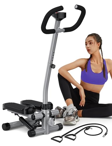 Mini Stepper with Handlebar for Exercise, 330lbs Stair Climber Machine