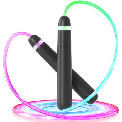 LED Light Up Jump Rope for Kids – Glow, Rechargeable, Exercise - color: Black