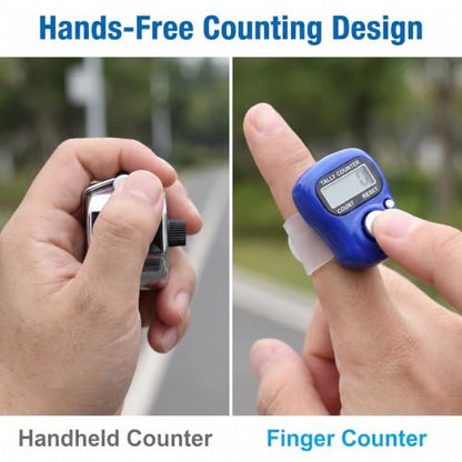 Jinshining Electronic Finger Counter Display Counter LED Digital Row Counter, Handheld Number Click Counter, Electronic Finger Counter Hand Tally Counter with Ring for Counter Counters Accessories - color: bule