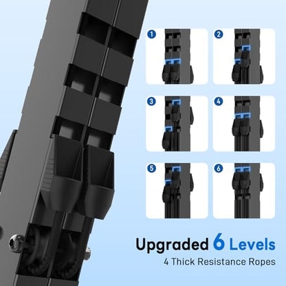 ERGOLIFE Stair Stepper for Home Gym, Stair Climber Workout Machine with Upgraded 6-Level Adjustable Resistance, Foldable Vertical Full Body Cardio Equipment, Non-Slip Pedals, Quiet 350 LBS Capacity - color: Black