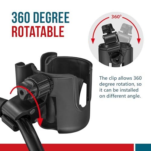 Walker Cup and Phone Holder, Compatible with Rollator and Folding Walkers