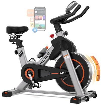 YOSUDA Exercise Bike, Magnetic Friction Stationary Bike with App Training - color: Black