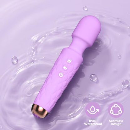 Personal Massager - 4H Max Runtime & Ultra-Quiet - Waterproof - 20 Modes 8 Speeds for Deep Tissue Back Massage, Post-Workout Recovery and Neck Muscle Relaxation(Purple) - color: Purple