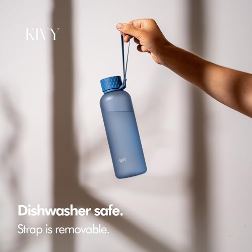 KIVY Slim Water Bottle 22oz Tritan - Lightweight & Shatterproof - BPA-Free - color: 05 Navy Blue, size: 22oz