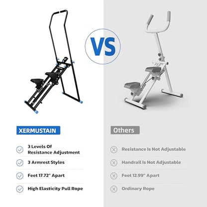 Stair Stepper with Resistance, Home Gym Stair Stepper, Folding Vertical Climber Cardio Exercise Machine, Stair Climber for Full Body Workout with Noise-Free Experience, Adjustable Handlebar & Pedals