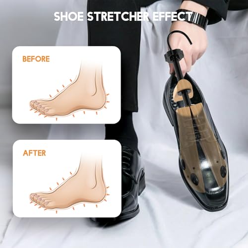 eachway Wooden Shoe Stretcher Men and Women for Wide Feet, Pair Premium of 4-way Shoe Tree Widener Stretch Length & Width - size: L (for Men's Size Us 10-13.5)