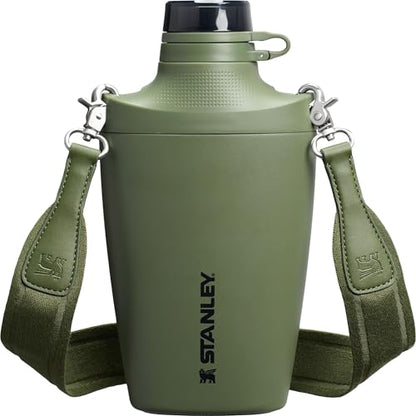 Stanley Cross Bottle 23 oz | Travel Water Bottle with Jacquard Strap | Leakproof Tritan Lid with Removable Straw | Insulated Stainless Steel | BPA-Free | Dried Pine - color: Dried Pine, size: 23 Ounces