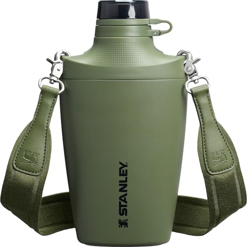 Stanley Cross Bottle 23 oz | Travel Water Bottle with Jacquard Strap | Leakproof Tritan Lid with Removable Straw | Insulated Stainless Steel | BPA-Free | Dried Pine - color: Dried Pine, size: 23 Ounces