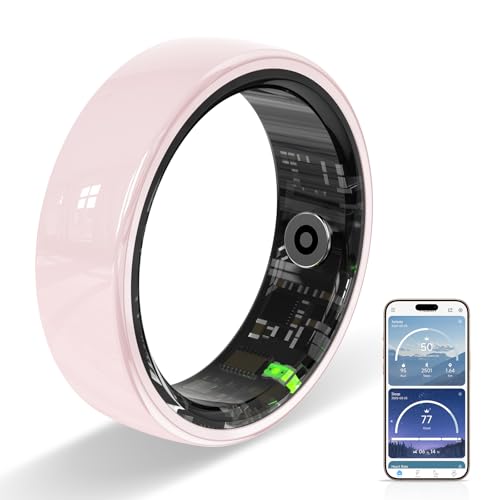 Ceramic Smart Ring for Women,Fitness Tracker with Sleep Monitor - size: 6