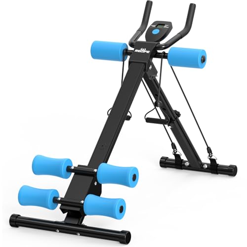RELIFE REBUILD YOUR LIFE AB Workout Machine Adjustable Ab Trainer Machine - color: Blue