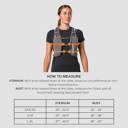 Nathan Women's Hydration Vest - Lightweight Mesh, Breathable, 2x14oz Flasks, 2L Bladder, Reflective Vest, Pinnacle Breeze - size: Large-X-Large, style: Charcoal