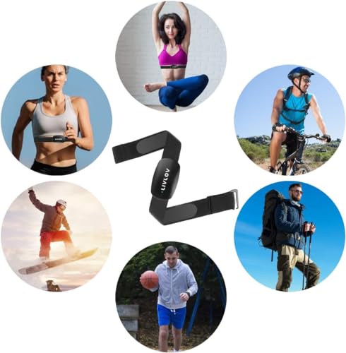 Heart Rate Monitor Replacement Strap, Chest Replacement Strap Compatible with Wahoo Tickr Polar H7 Garmin HRM Coospo, IP67 Waterproof, Adjustable Soft Size M to XXL
