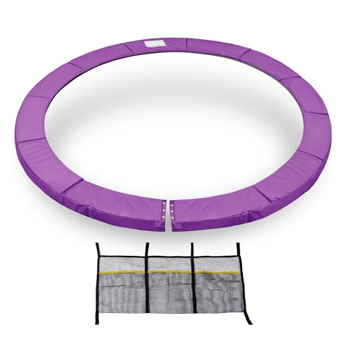 Exacme Round Trampoline Spring Cover, 0.8 in Thick Replacement Safety Pad - color: Purple, size: 12 Foot