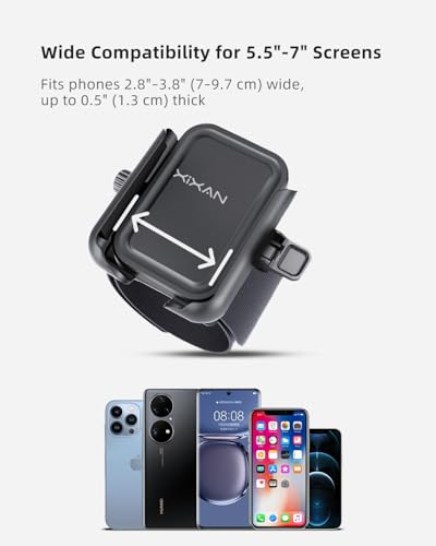 2-in-1 Wrist Strap Phone Holder for Running, Cycling, Hiking & Workouts. Secure Mount & 360° Rotatable Armband Cell phone Case Clamp, Compatible with iPhone, Samsung Galaxy and Other Smartphones