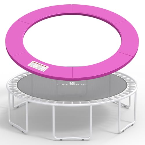 LANGXUN Universal Trampoline Repalcement Safety Pad, 8ft 10ft 12ft 14ft 15ft 16ft Waterproof Surround Spring Foam Cover for Round Frame - color: Pink, size: 8ft