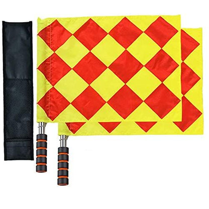 Football Soccer Linesman Referee Flags,Metal Pole Foam Handle with Carrying Tote (Soccer Referee Flags) - color: Soccer Referee Flags