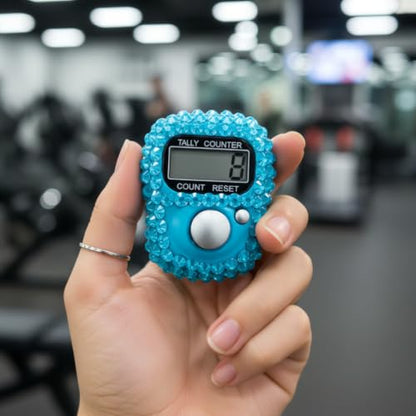 Electronic Finger Tally Counter Clicker Counter,Convenient Portable Digital Display Tally Counter,Resettable Mini Lap Counter for Golf Goods Counting Accessories,Track and Field Lap Counters - color: Blue