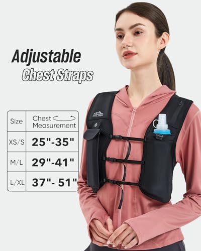 Zelvot Running Vest for Women Men, Touchscreen Phone Pocket - color: Black, size: Large-X-Large