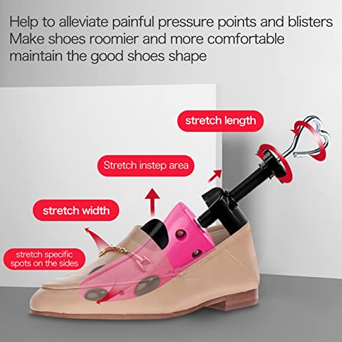 LANNEY Shoe Stretcher for Women & Men Wide Feet - Premium Shoe Expander Widener Stretch Length Width - color: Neon Pink, size: 5.5-10 women