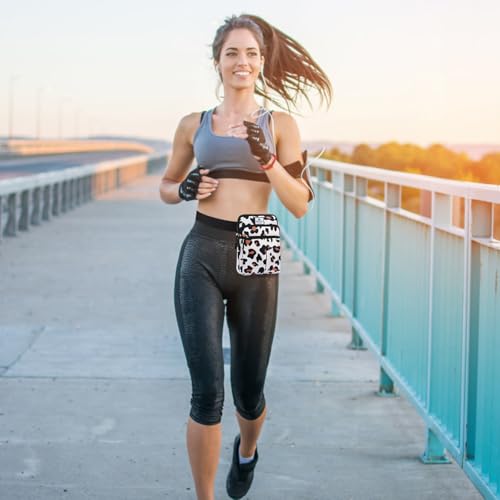 HUA ANGEL Multifunctional Fanny Pack for Men & Women Lightweight Waist Bag with 3 Zip Compartments, Cross body bag for Running Walking Sport Travel - color: Leopard print