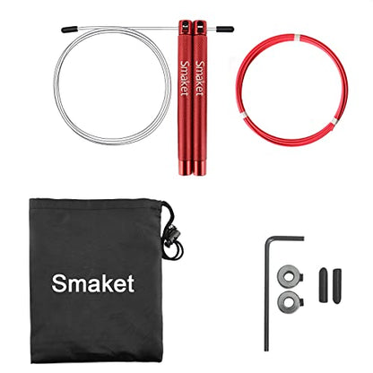 Speed Crossfit Jump Rope, easy double unders. Wire anti-entanglement. - color: Red