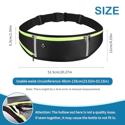 UltraSlim Fanny Packs for Women Men Slim Running Belt Waist Pack Runners Bag Waterproof Money Belt (1186, All Black) - color: All Black, style: 1186