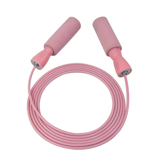 Fixed Length Skipping Rope with Sweat Absorbent Foam Handles, Tangle Free Fitness Jump Rope for Adult Daily Workout Training - color: Pink