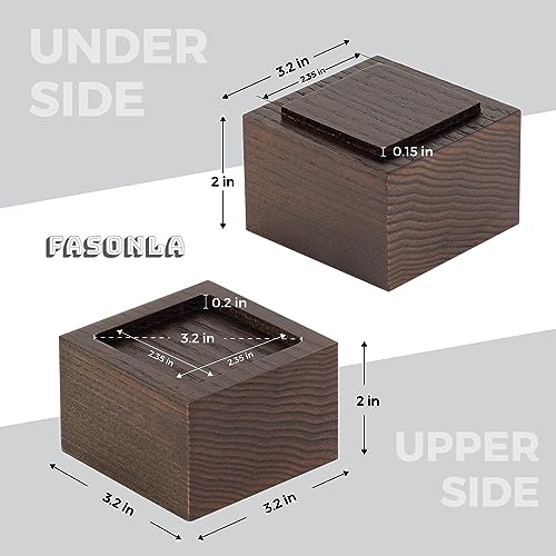 FASONLA Bed Risers (Set of 8) Furniture Risers Lifts Height 2", Oak Solid Wooden Risers for Bed, Furniture, Table, Sofa, Chair Risers with Non-Slip Recessed Hole (8pcs-2" Hight-Walnut Color) - color: 8pcs-2" Hight-walnut Color