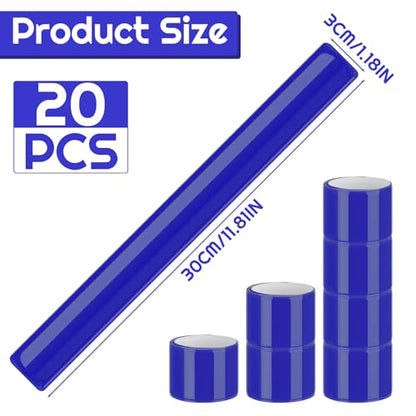 20 Pcs Reflector Snap Bands Fluorescent Slap Armbands - color: Blue