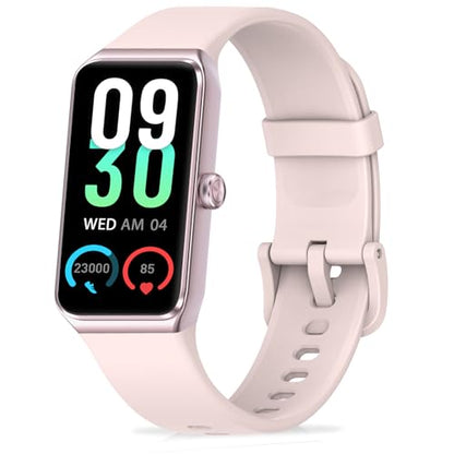 Fitness Tracker, Step Counter with 24/7 Heart Rate, Blood Oxygen Blood Pressure Sleep Monitor, 100+ Sports Modes Smart Watch, Activity Pedometer for Women Men - color: Rose Pink