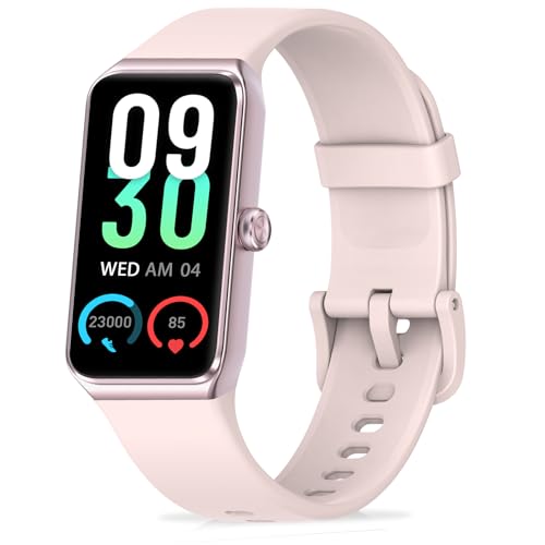 Fitness Tracker, Step Counter with 24/7 Heart Rate, Blood Oxygen Blood Pressure Sleep Monitor, 100+ Sports Modes Smart Watch, Activity Pedometer for Women Men - color: Rose Pink