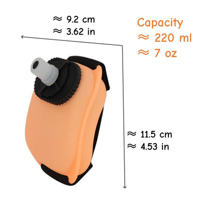 1 PCS Wrist Water Bottle 7oz/200ml Silicone Wearable Handheld Running Water Bottle for Hiking Gym Marathon Training Cycling Camping