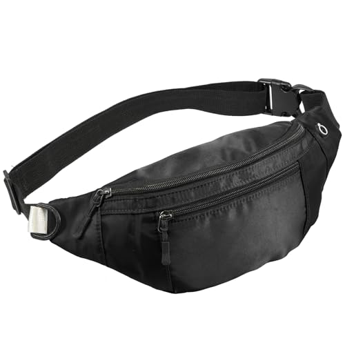 1PCS Crossbody Fanny Pack Large Capacity Waist Bag with 4-Zipper Pockets Adjustable Strap Fanny Packs Waterproof Oxford Cloth Travel Belt Bag for Outdoor Shopping Travel Men Women,Black - color: Black 1PC