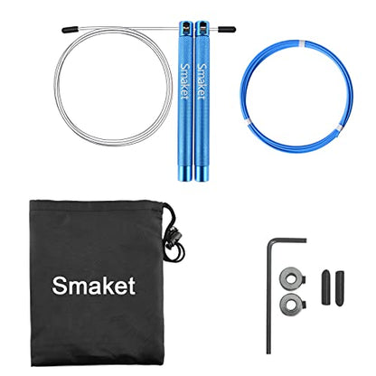 Speed Crossfit Jump Rope, easy double unders. Wire anti-entanglement. - color: Blue