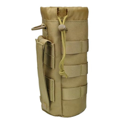 Tactical MOLLE Bottle Pouch Basic Style & Enhanced with Shoulder Strap - color: Brown-Basic