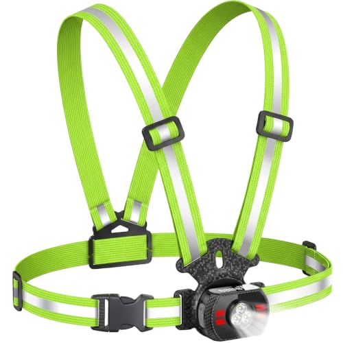 Running Lights for Runners with Digital Display and 360° Reflective Vest