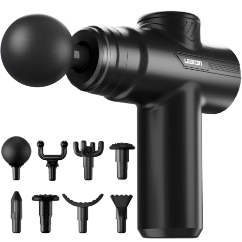 LEERCON Massage Gun Deep Tissue, Mini Muscle Massager Gun for Pain Relief - color: Light Black